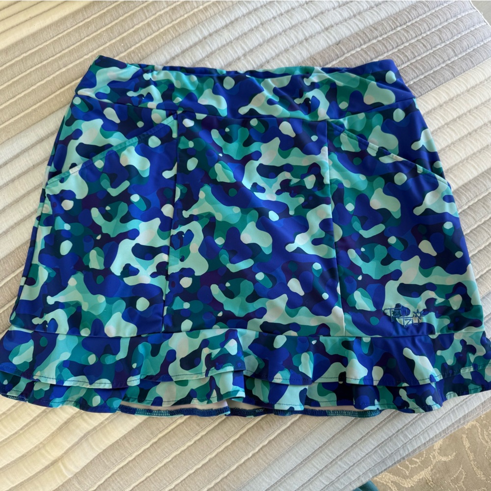 Tzu Tzu Vibrant Blue and Green Mini Skirt